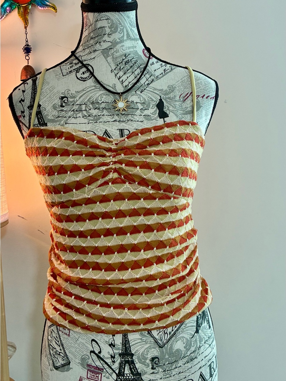 Free People New Love Strawberrie Combo Ruched Cami